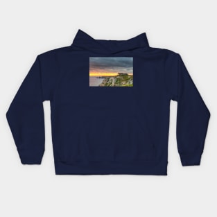 WWII Bunker Landscape at Sunset, France Kids Hoodie